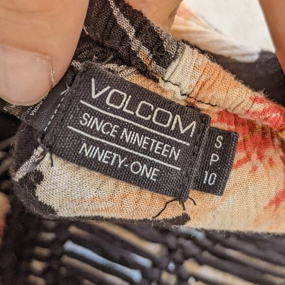 Volcom Black & Tropical Print High Neck Strappy Back Sundress S - Picture 11 of 12